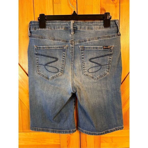 SEVEN7 Womens Weekend Bermuda shorts Size 8 Stretchy Distressed (3855) - Picture 2 of 4